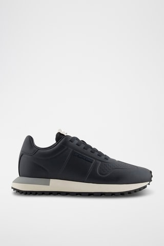Baskets en cuir - Bleu marine - Emporio Armani