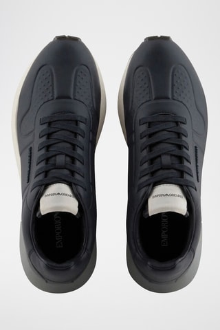Baskets en cuir - Bleu marine - Emporio Armani