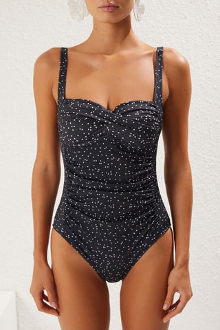 Maillot 1 pièce - Bleu nuit et blanc