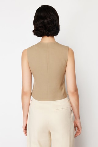 Gilet court sans manches - Taupe