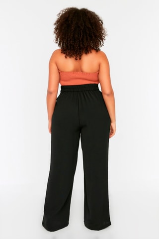 Pantalon palazzo taille haute - Noir