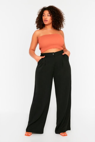 Pantalon palazzo taille haute - Noir