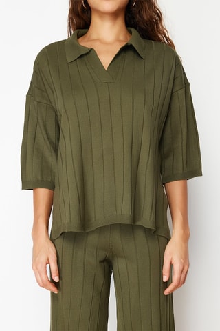 Pull et pantalon taille haute - Vert olive