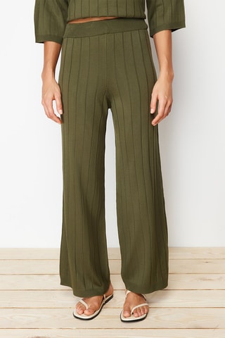 Pull et pantalon taille haute - Vert olive