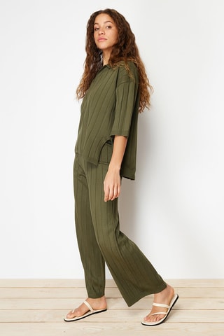 Pull et pantalon taille haute - Vert olive