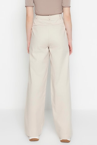 Pantalon wide legs taille haute - Beige
