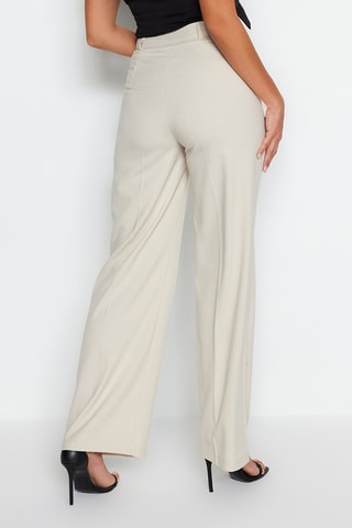 Pantalon wide legs taille haute - Beige