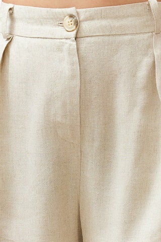 Pantalon wide legs taille haute - Beige chiné