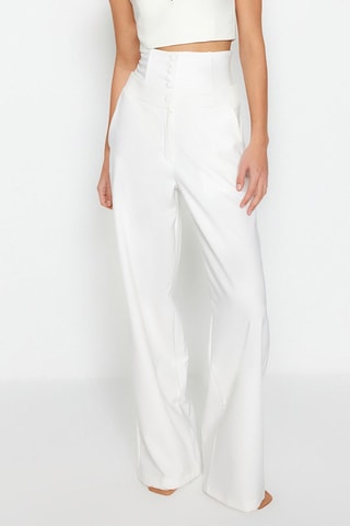 Pantalon taille haute - Ecru