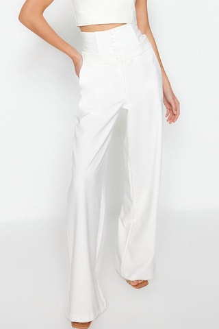Pantalon taille haute - Ecru