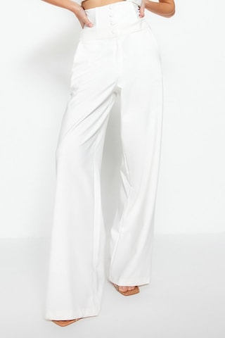 Pantalon taille haute - Ecru