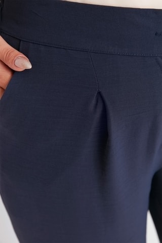 Pantalon wide legs taille haute - Bleu marine