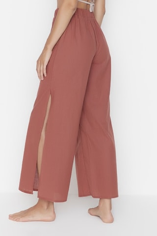 Pantalon palazzo taille haute - Rouge brique