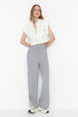 Pantalon wide legs - Gris