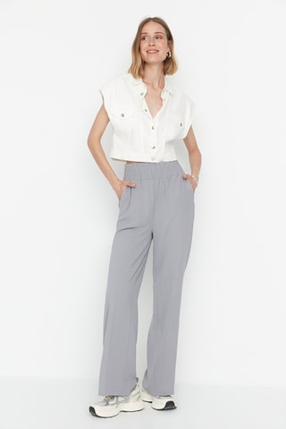Pantalon wide legs - Gris