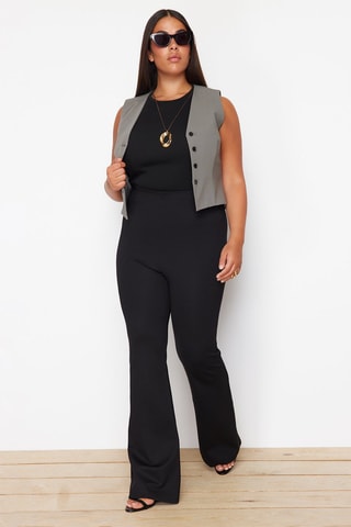Pantalon flare taille haute - Noir