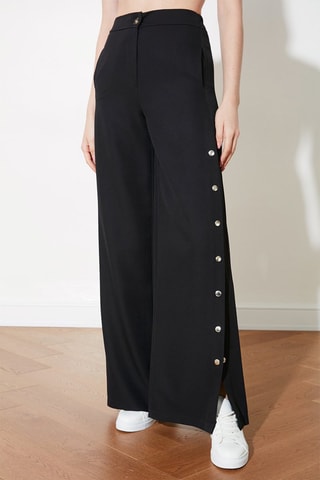 Pantalon wide legs taille haute - Noir