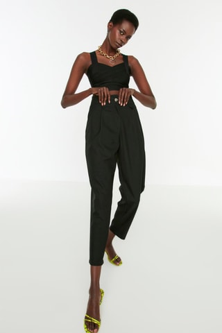 Pantalon carotte 7/8 - Noir