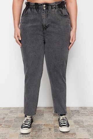 Jean mom taille haute - Gris