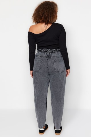 Jean mom taille haute - Gris
