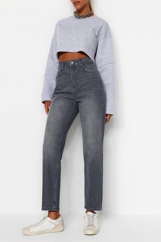 Jean mom - Gris