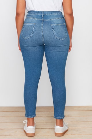 Jean skinny taille haute - Bleu foncé