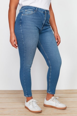 Jean skinny taille haute - Bleu foncé