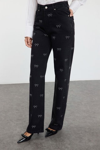 Jean taille haute - Noir