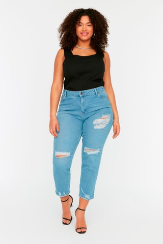 Jean slim 7/8 taille haute - Bleu clair