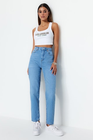 Jean mom taille haute - Bleu clair