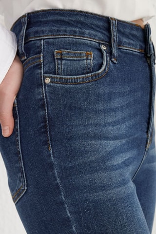 Jean skinny taille haute - Bleu foncé