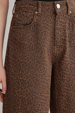 Jean regular taille haute - Marron et noir