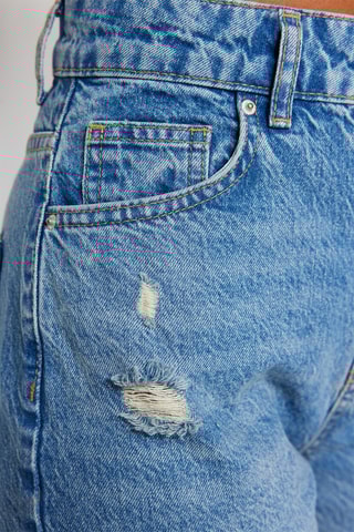 Jean wide legs taille haute - Ciel