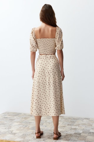 Top et jupe midi taille haute - Beige