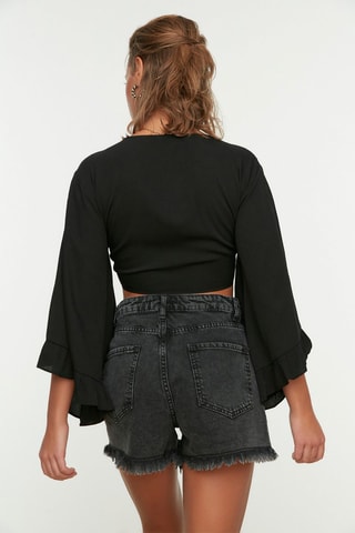 Crop top noué - Noir