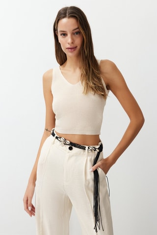 2 crop tops - Noir et écru