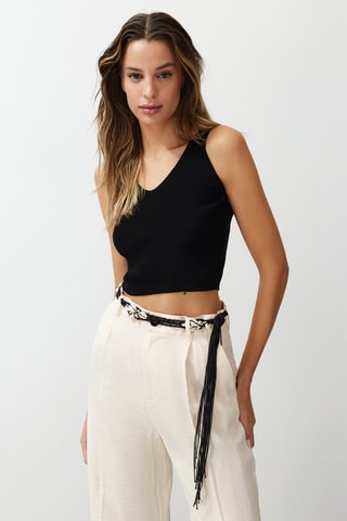 2 crop tops - Noir et écru