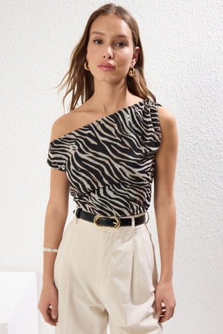 Top - Noir et beige