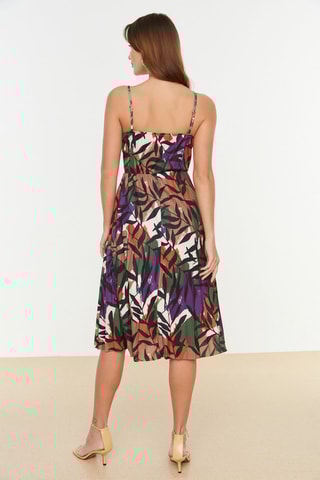 Robe midi - Kaki et violet