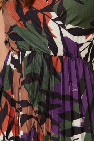 Robe midi - Kaki et violet