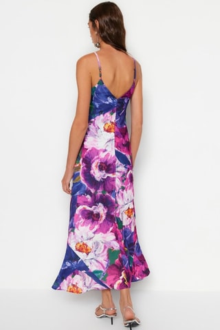Robe longue - Bleu foncé et violet