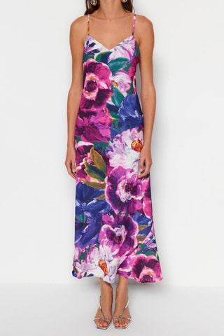 Robe longue - Bleu foncé et violet