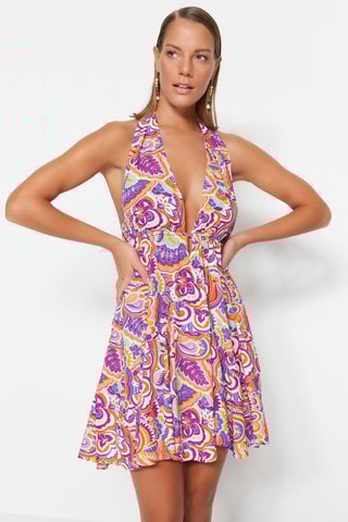 Robe de plage - Orange et violet