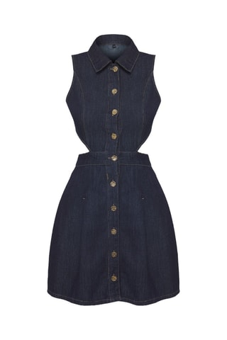 Robe chemise en jean - Bleu foncé