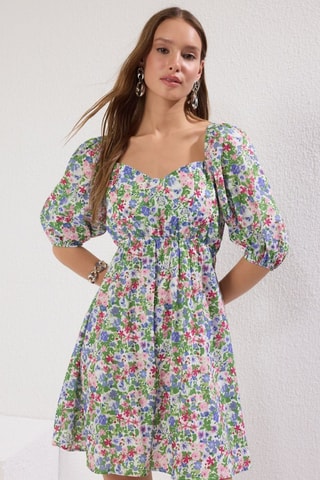Robe patineuse - Blanc et rose
