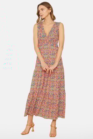 Robe longue - Orange et rose