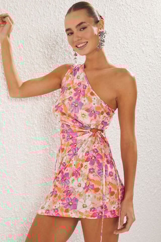 Robe asymétrique - Rose