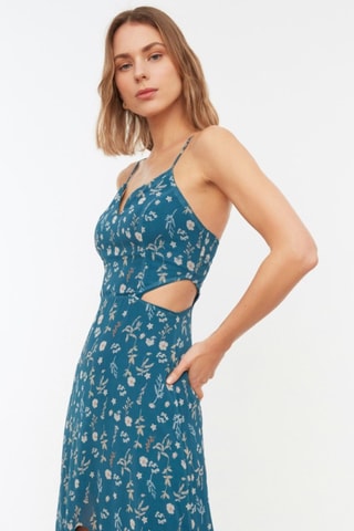 Robe longue - Bleu canard