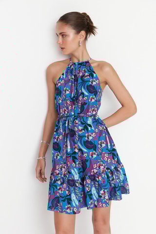 Robe courte - 
Bleu