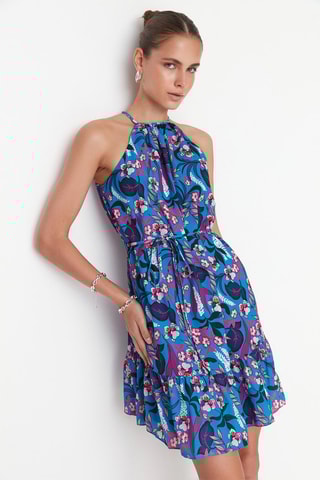 Robe courte - 
Bleu